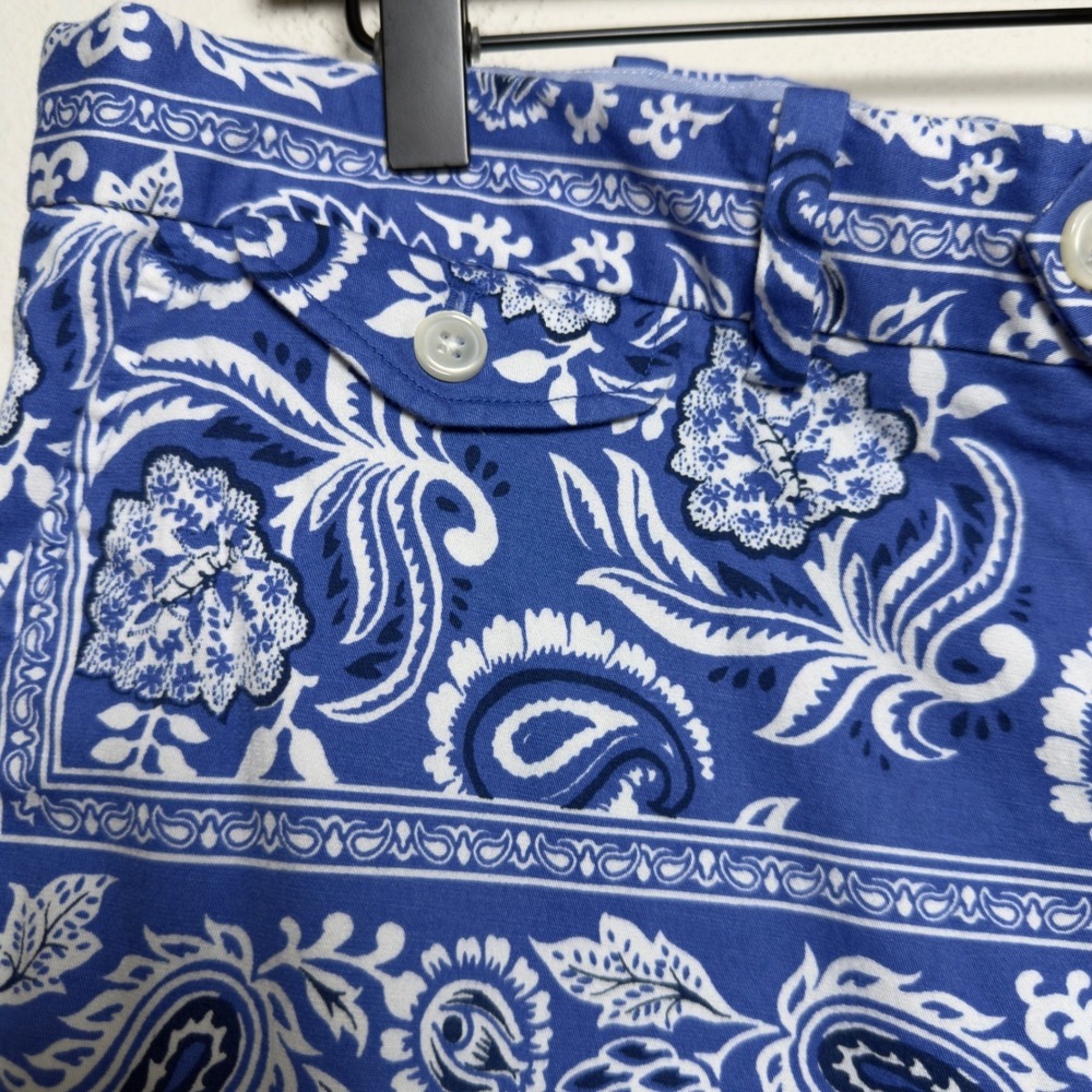 Polo Golf Ralph Lauren Men Cotton Shorts 40" Blue Bandana Paisley Classic Fit 9" - Picture 4 of 9
